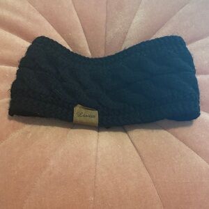 Black Cable Knit Headband